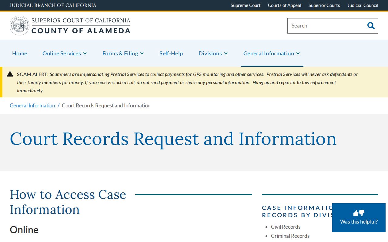 Berkeley public records Alameda Superior Court records request guide