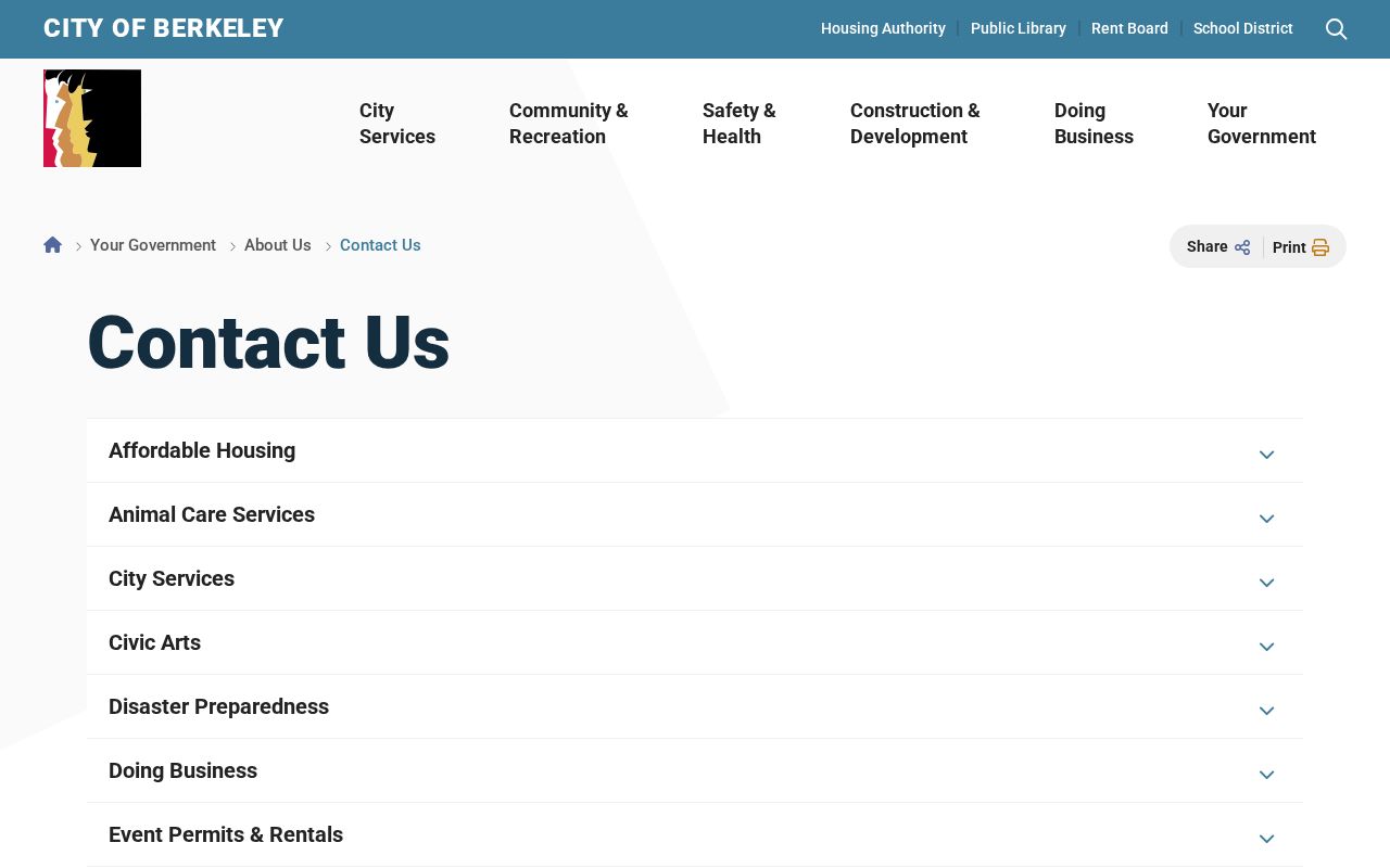 Berkeley people directories city contact directory page with department listings